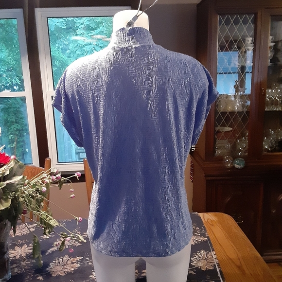 HOST PICK Size L petite Tanjay purple wrinkled stretchy blouse - Picture 4 of 13